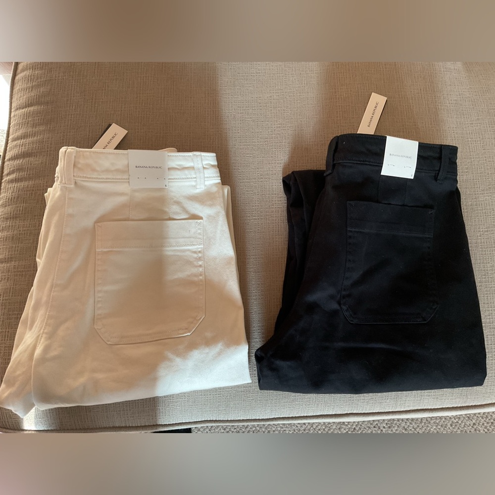 Banana Republic Weekender Straight Leg Cotton Pants Size 8 Set of 2
